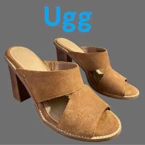 UGG-size 7 CELIA Suede Stacked Heel
Sandals in Chestnut Brown. Worn once! EUC!!!